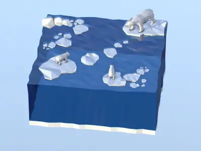 Polar Bear and Cub 3D model