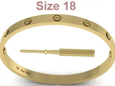 Love Bracelet - Size 18 3D print model