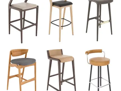 Bar and Counter Stools Collection 3D model