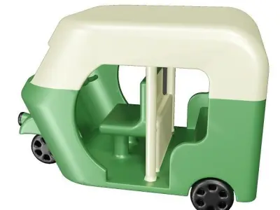 Spectacular Auto Rickshaw Toy Low-poly 3D model