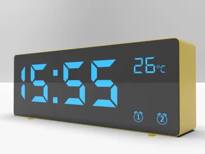 CLOCK YELLOW BLUE Low-poly 3D model