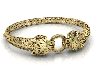 Panthere Bracelet Brand Gold  3D print model