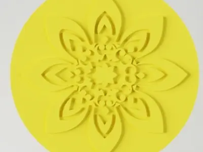 Flower button Free 3D model buy