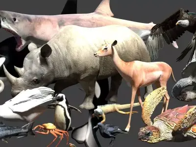 Blender living thing pack Low-poly 3D model