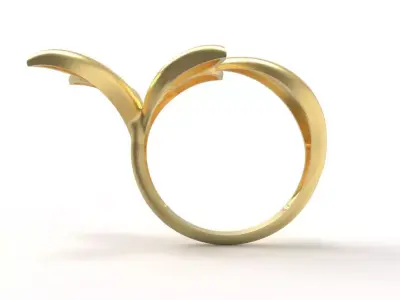 Flower Ring  Gold Jewelry Design for 3D printing and Rendering  3D print model