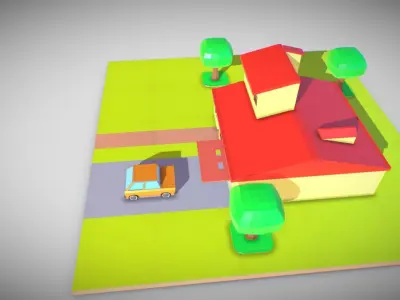 little toy house made with blocks Free 3D print model