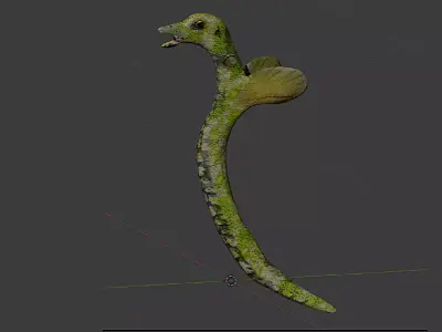 Flying snake creature Low-poly 3D model