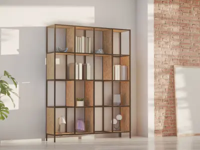 B-Bookshelf Generator Low-poly 3D model