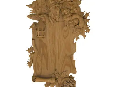 Carved picture frame STL 3D model 55