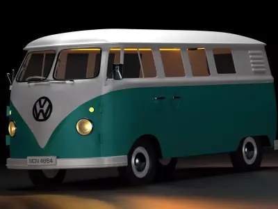 volkswagen kombi type 2 t1 3D model