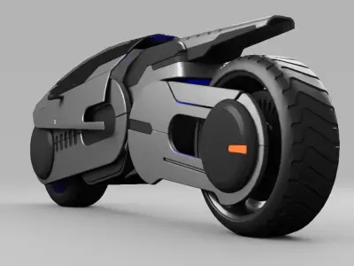 sci-fi  motorbike  rigged vehicle 3D model