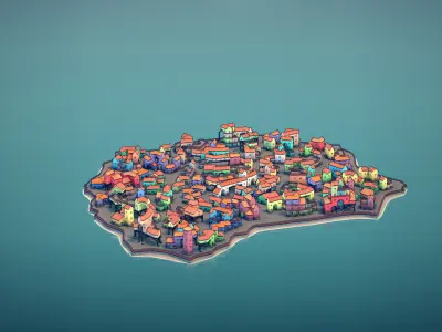 big old cute town 3D model