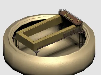 Nuclear Polar Crane Low-poly 3D model