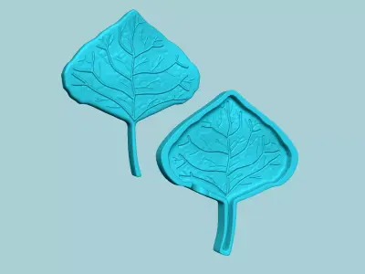 Black Poplar Leaf - Molding Artificial EVA Craft 3D print model