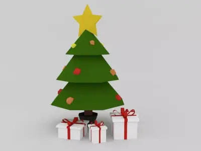 Christmas Tree Low-poly 3D model