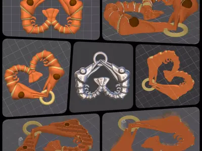 Shrimp Lovers Heart Posture Check Meme MULTICOLOR supportless 3D print model