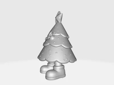 Cute Christmas Tree Character Figurine Festive Holiday 3D print model