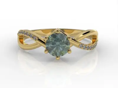 Engagement ring  Curved  3D print model