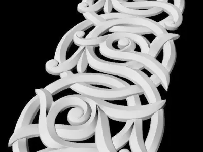 Central decor ornament for furniture 3D model 254