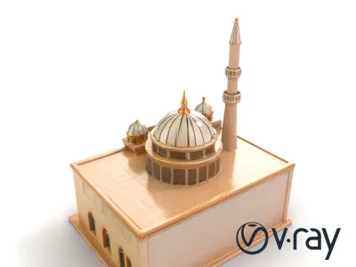 Mosque Grand Entrance Historical model pack Low-poly 3D model