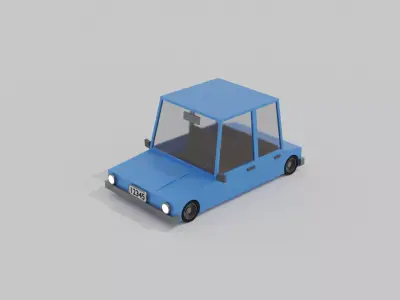 basic lowpoly car Free low-poly 3D model