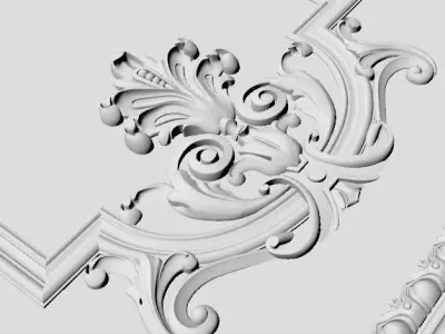 Carved decors door 3D model