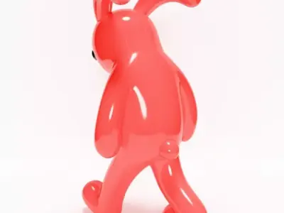  Red Bunny Sad Walker toy 3D print model
