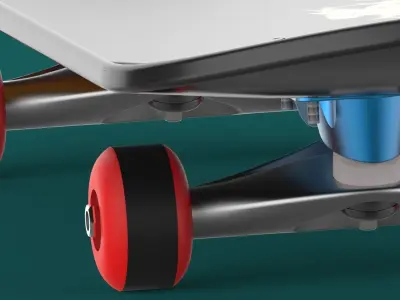 skateboard with flames 3D model purchase