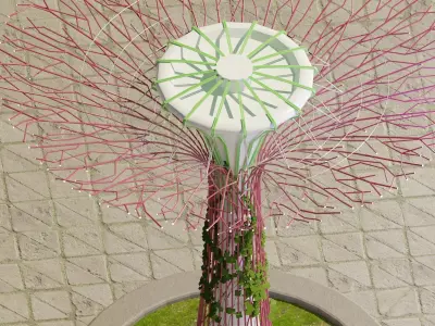 Singapore supertrees Gardens by the Bay  Low-poly 3D model
