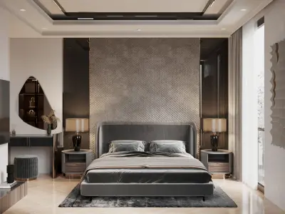 Luxurious Modern Studio Apartment Interior Scene  3D model