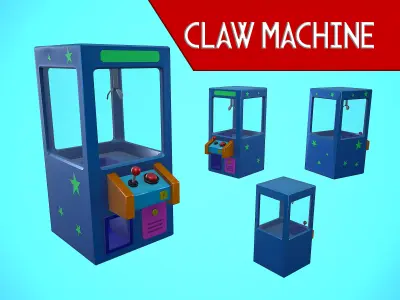 CLAWN MACHINE CARTOON STYLIZED  Low-poly 3D model