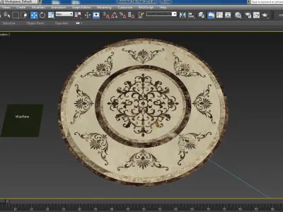 Flooring  design medallion 3d model with materials Low-poly 3D model