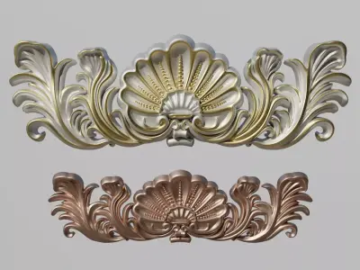 Central crown decor Low-poly 3D model