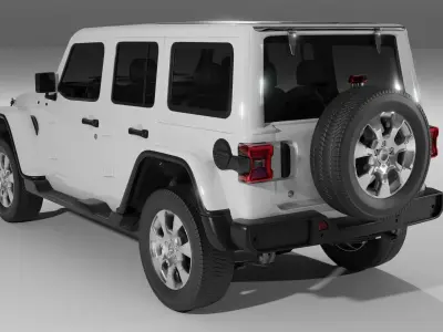 Jeep Wrangler 2018 - Simple Rig with Drivers for Lights 3D model