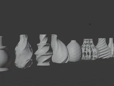 Pack of 10 3D Vases 3D model