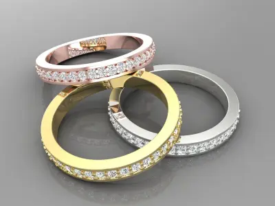 Ring M67 The luxury female ring with gems wedding 3D print model