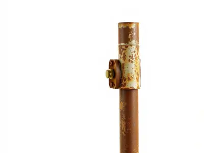 Rusty Metal Pipe with Clamp Model Pack Low-poly 3D model