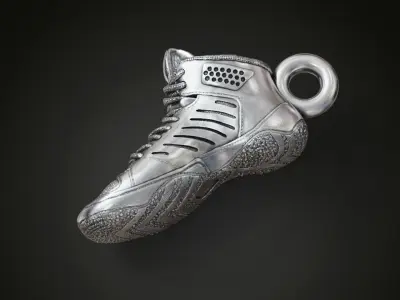 Wrestling shoe pendant 3D print model