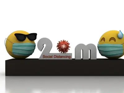 Social Distancing model for coronavirus 3D model
