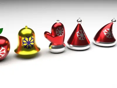 Christmas Balls Set 3D model