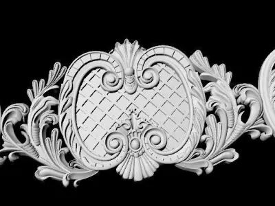 Central decor ornament for furniture 3D model 885