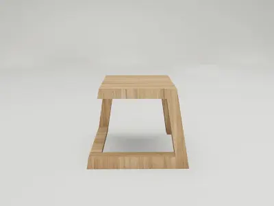 Wood bench  Free low-poly 3D model