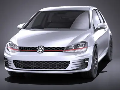 Volkswagen Golf VII GTI 2014 VRAY 3D model