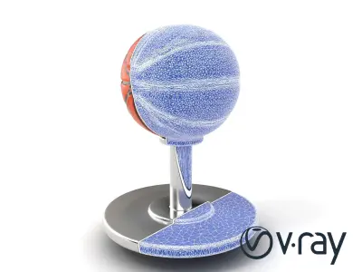 Basketball Display Stand Brushed Metal Finish model pack Low-poly 3D model