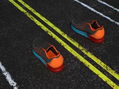 Marathon Shoe Size No 45 Low-poly 3D model