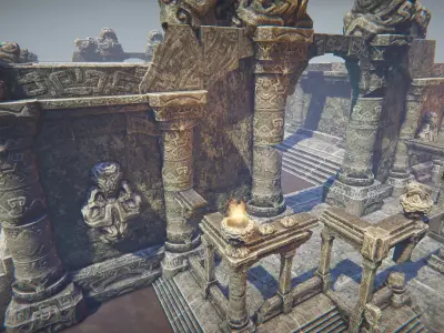 Ruins constructor Low-poly 3D model