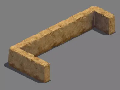 gAME Pei Cheng - Stone Wall 03 3D model