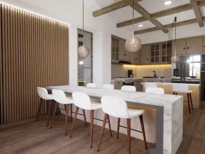 modern minimalist kitchen interior 3D model
