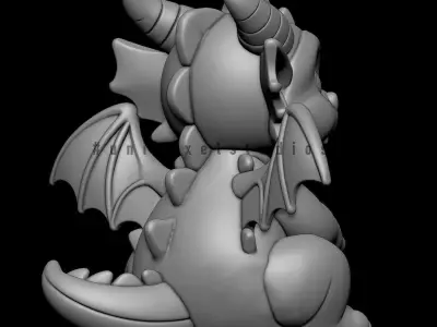 Cute Dragon and jack o lantern Halloween STL 3D print model