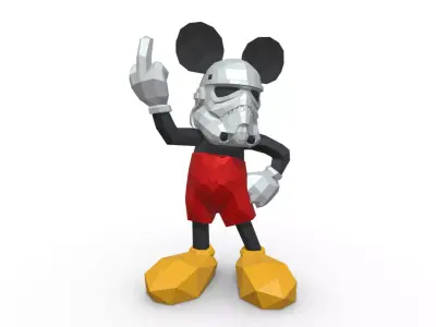 Mickey Mouse stormtrooper low poly 3D print model